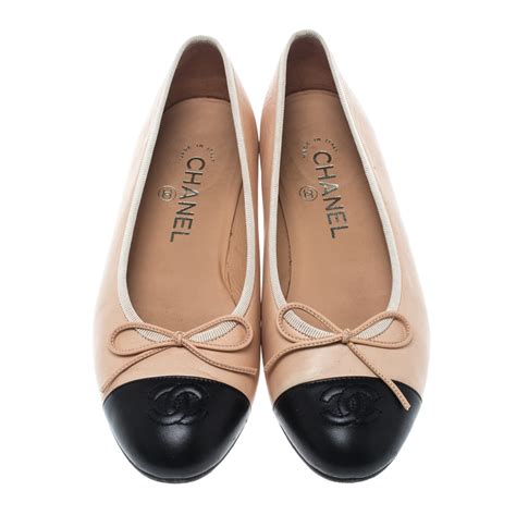 chanel ballet flats two tone|Chanel ballet flats size 42.